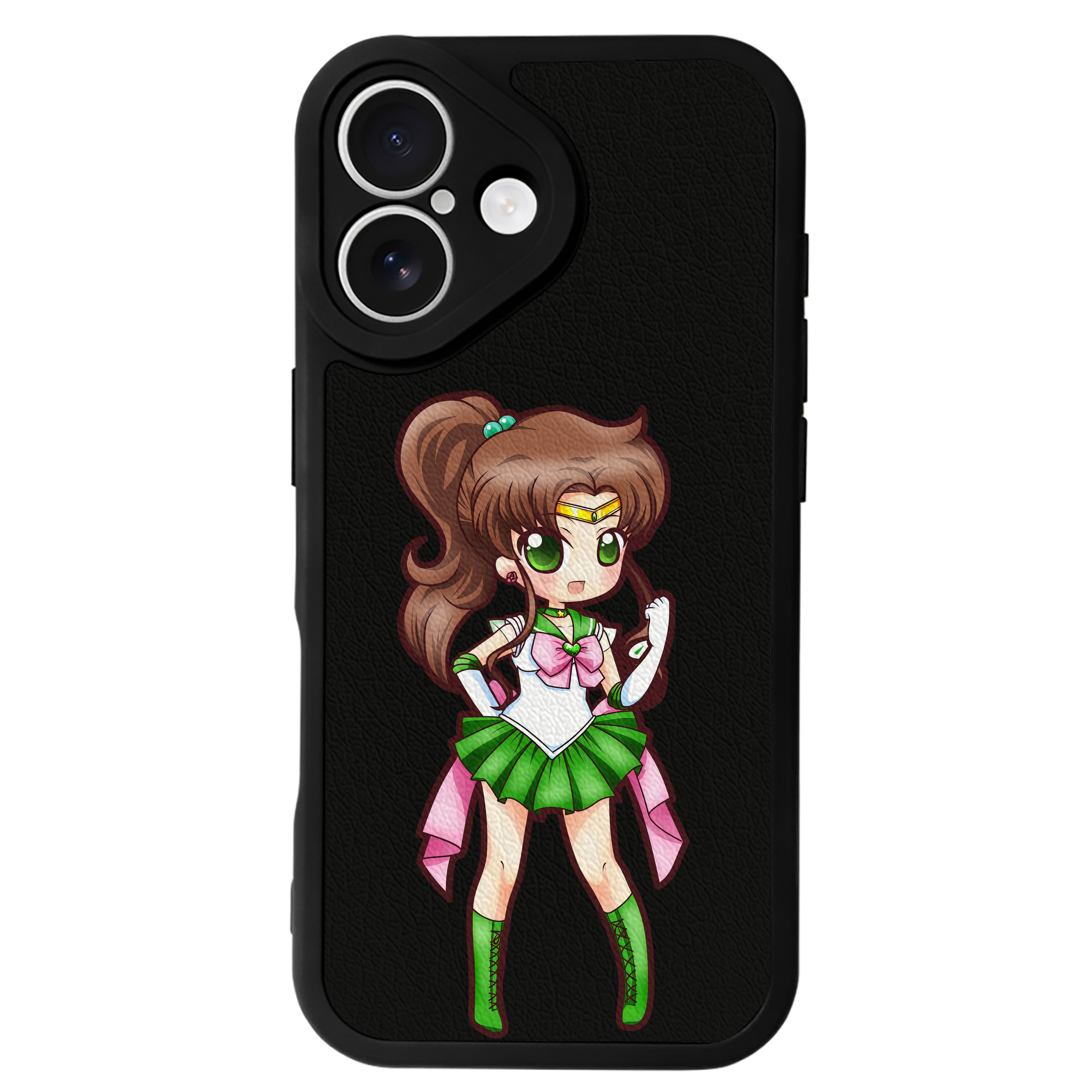 （画像用） 美少女戦士セーラームーン 木野 まこと きの まこと Sailor Moon Kino Makoto （セーラージュピター；Sailor Jupiter） 【iPhone 16シリーズ対応】シリコンスマホケース（レザー調） 材質：シリコン